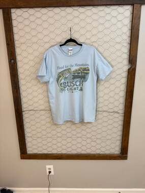 Junk Food Busch Light Head for the Mountains Bass Fishing Graphic T-Shirt